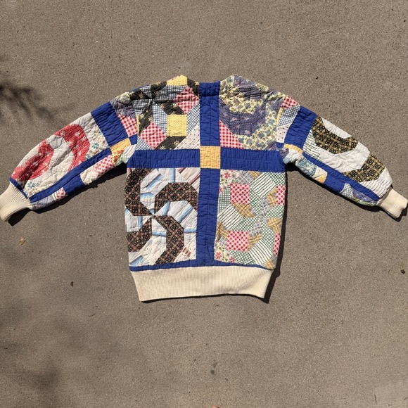 Vintage Patchwork Quilt Jacket 70s 80s S/M Bode Style K.A.S. Originals - Picture 9 of 10